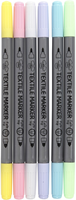 CC Textile markers, pastel colours, line 2,3+3,6 mm, 6 pc/ 1 pack