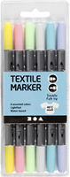 CC Textile markers, pastel colours, line 2,3+3,6 mm, 6 pc/ 1 pack-2