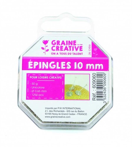 GC Sequin Pins 10 mm Silver 1250 Pieces-2