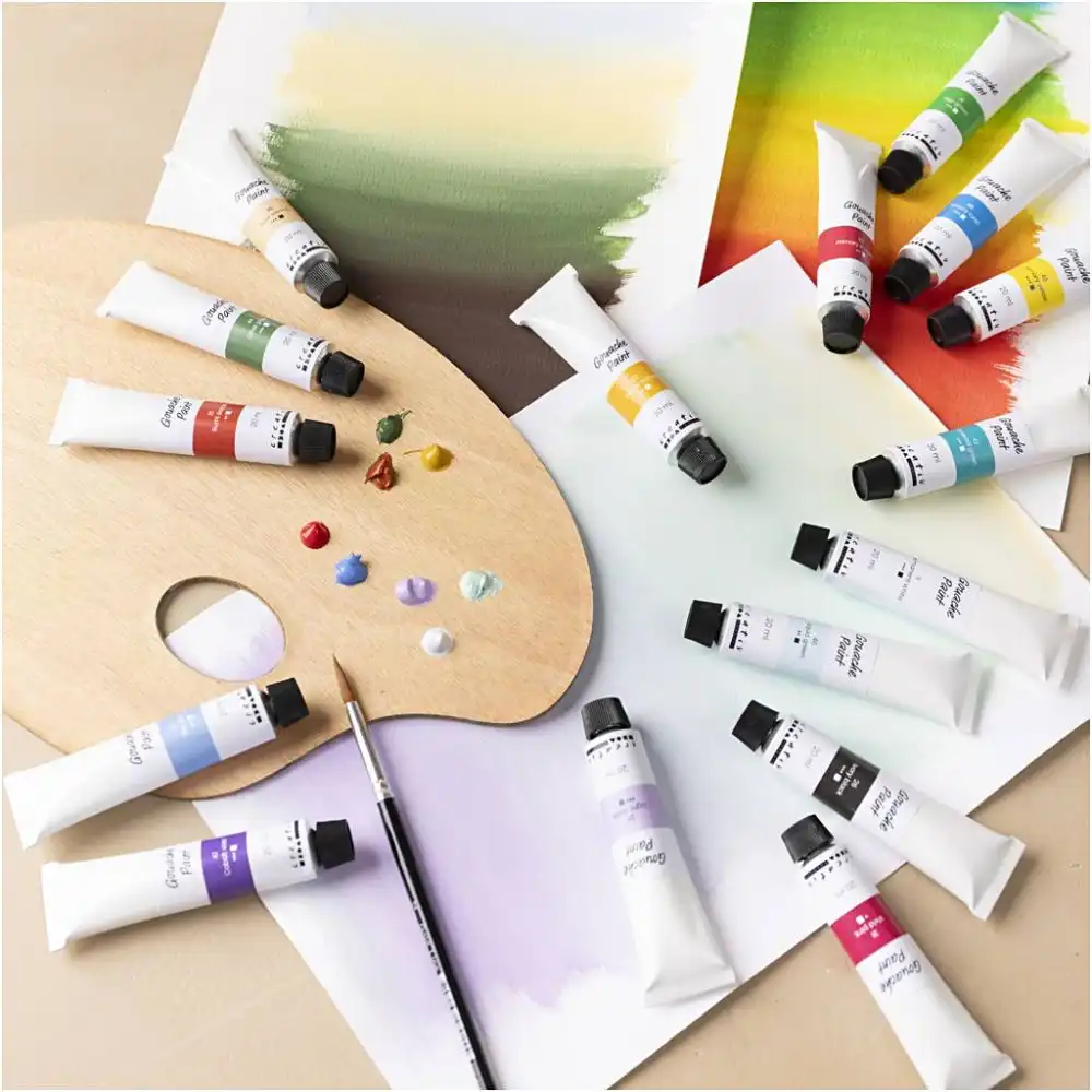 gouache verf swatches