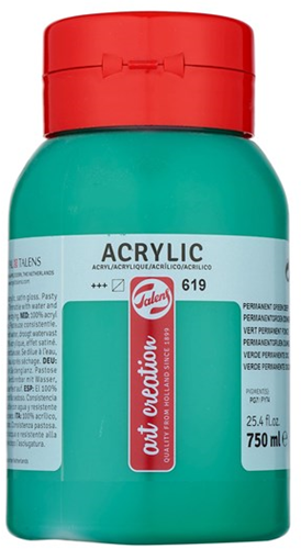 TAC Acrylverf 619 Permanentgroen Donker 750 ml
