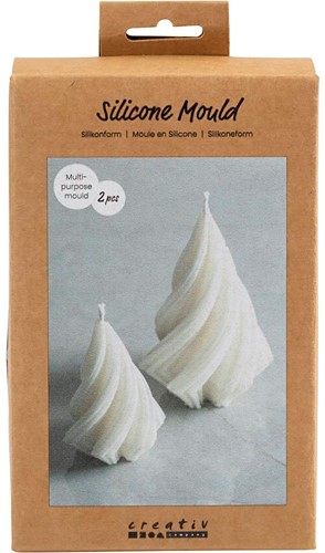 CC Siliconen Mal Kerstboom 8+11 cm 2 stuks