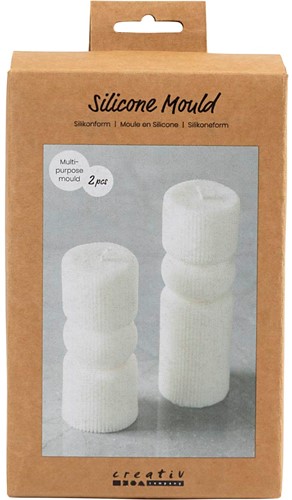 CC Siliconen Vorm Geribbelde Cilinder met Boog 11+14 cm 2 stuks
