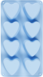 CC Silicone Mould, hearts, H: 3,5 cm, L: 35 cm, W: 21 cm, hole size 70x60 mm, 100 ml, 1 pc