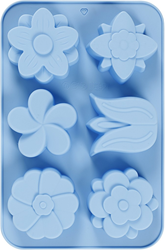 CC Silicone Mould, flowers, H: 2,6 cm, L: 30 cm, W: 21 cm, hole size 60x75 mm, 75 ml, 1 pc