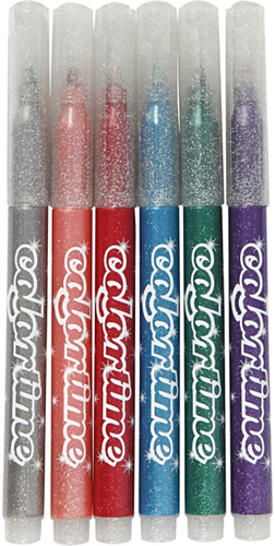 Colortime Glitter Marker Set 6 Stck
