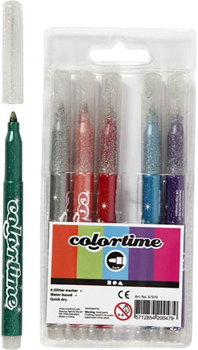 Colortime Glitter Marker Set 6 Stck-3