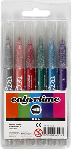 Colortime Glitterstiften Set 6 stuks-3