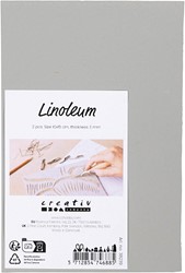 CC Linoleum-Platte Gummi 10x15cm Hellgrau 2 Stück