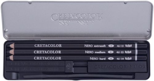 Cretacolor Teken- en Schetsset Nero Zwart 7-delig