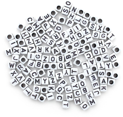 Alfabet Letterkralen 6 mm Zwart 160 stuks