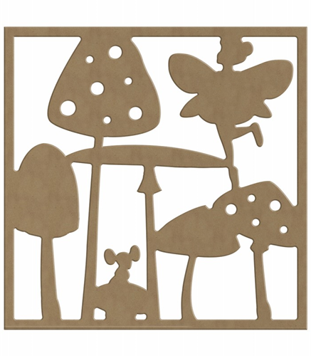 Gomille MDF Lijst Fee Paddenstoelen 26x26 cm