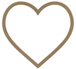 Gomille MDF Frame Empty Heart 37x34 cm