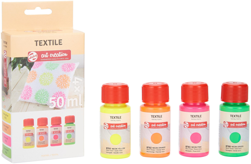 TAC Textielverf Set Neon 50 ml 4 stuks