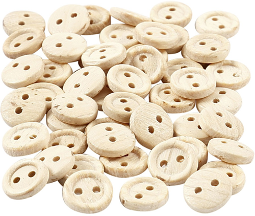 CC Houten Knopen 8 mm 50 stuks