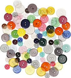 CC Button Mix, assorted colours, 50 g, Dia. 12+18+20 mm, 100 pc/ 1 pack