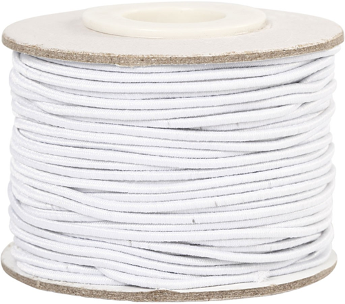 CC Elastiek Koord 1 mm 25 m Wit