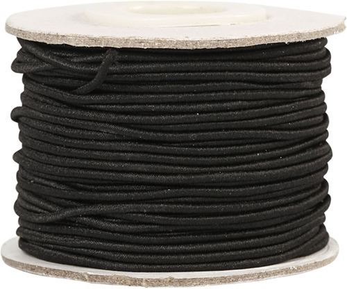 CC Elastiek Koord 1 mm 25 m Zwart