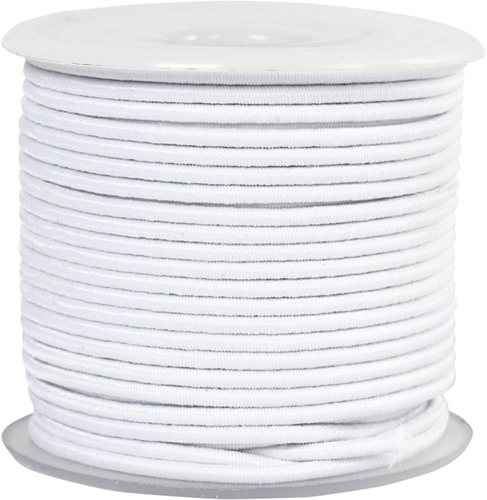 CC Elastiek Koord 2 mm 25 m Wit