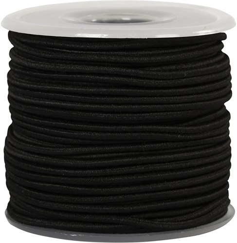 CC Elastiek Koord 2 mm 25 m Zwart
