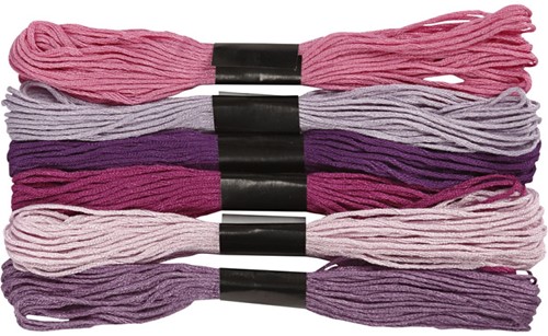 CC Embroidery Floss, purple, thickness 1 mm, 6 bundle/ 1 pack