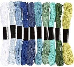 CC Borduurgaren Blauw/groen Harmonie 10 kleuren van elk 8m