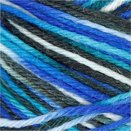 CC Creotime Sokkenwol 50gr Multigekleurd Blauw Turquoise