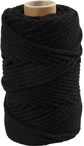 CC Macramékoord 4 mm 55 m Zwart