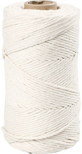 CC Macramé cord, off-white:, L: 198 m, Dia. 2 mm, 330 g/1 roll