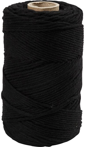 CC Macramékoord 2 mm 198 m Zwart
