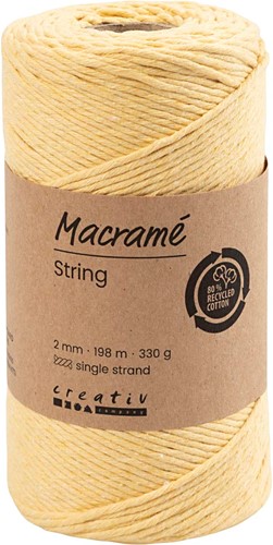 CC Macramé Koord 2 mm 198 m Lichtgeel