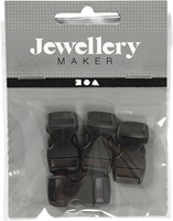 CC Click Clasp, black, L: 29 mm, W: 15 mm, hole size 3x11 mm, 4 pc/ 1 pack-2