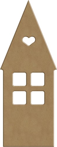 Gomille MDF Figuur 7x18 cm Huisje Lang
