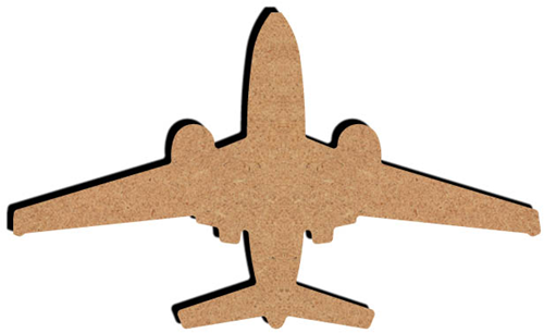 MDF Figuur Vliegtuig 15 cm