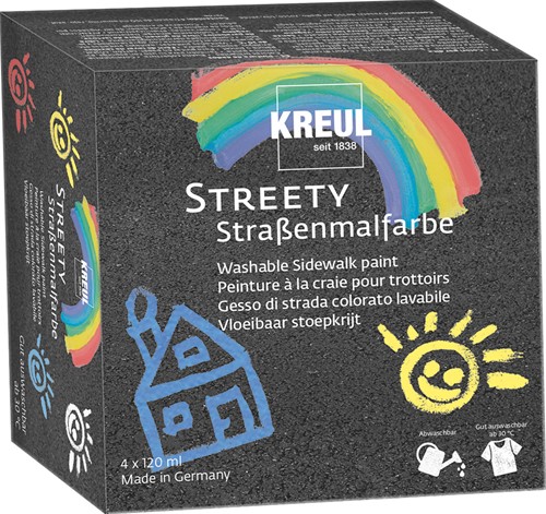 Kreul Streety Gehweg-Pflasterfarben-Set, 4 x 120 ml
