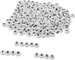 CS Beads Numbers Round - 500 Pieces