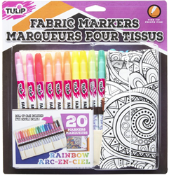 Tulip Textile Markers Set with Roll Case 20 pieces