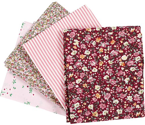 CC Patchwork Stof 45x55 cm Roze 4 stuks