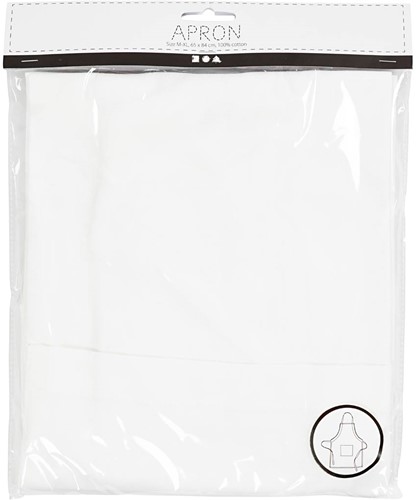 CC Baumwollschürze mit Tasche M-XL cm Weiß-2