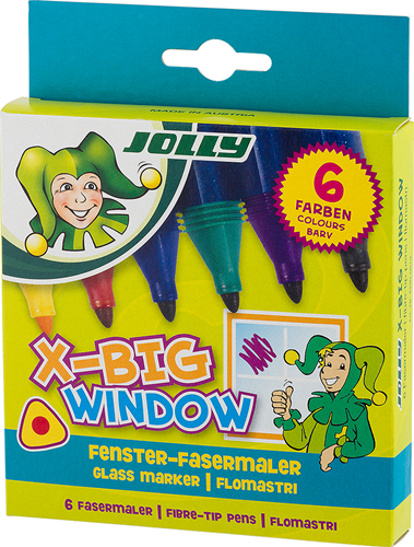 Jolly X-Big Glas Markers 6 stuks
