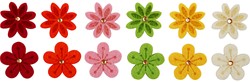 CC Vilten Bloemen met Strasstenen 30 mm 12 stuks
