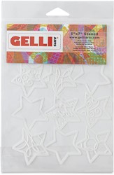 Gelli Arts Holiday Stars Stencil 12.7 x 17.8cm