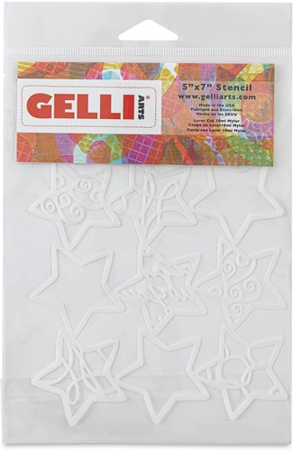 Gelli Arts Holiday Stars Stencil 12.7 x 17.8cm
