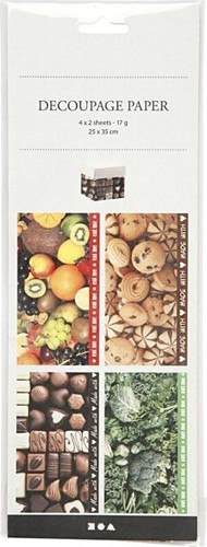 CC Decoupagepapier Etenswaren 25 x 35 cm 8 vel