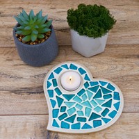 Mosaic Candle Holder Heart MA1011-2