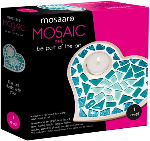 Mosaic Candle Holder Heart MA1011