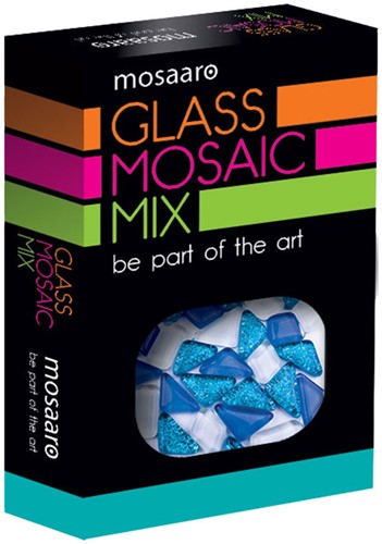 Mosaaro Mozaiek Materialenset Mix: Blauw, Wit, Glitter blauw MA5001