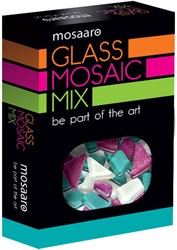 Mosaaro Mozaiek Materialenset Mix: Wit, Turquoise, Glitter Paars MA5004