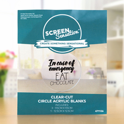Screen Sensation Acrylic Blanks Block Round 9.5 cm 4 pieces