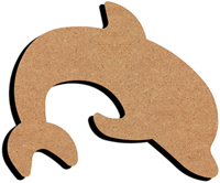 Gomille MDF Figuur Dolfijn 15 cm